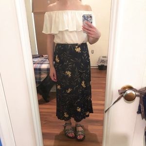 Vintage Navy Floral Skirt